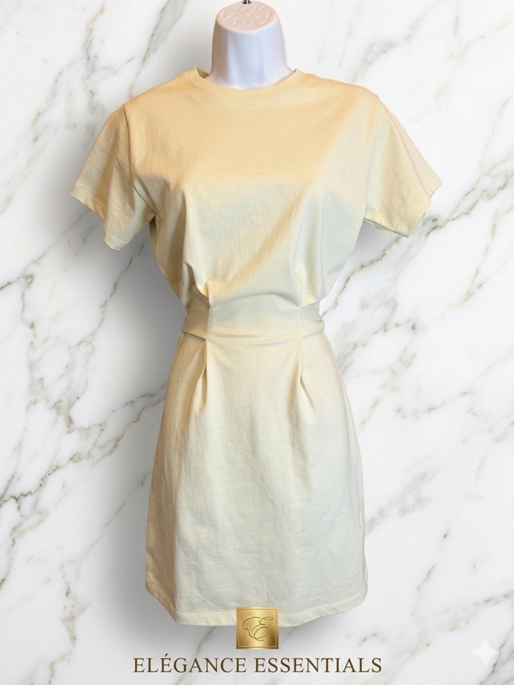 Vince Cream Short Sleeve Mini Dress